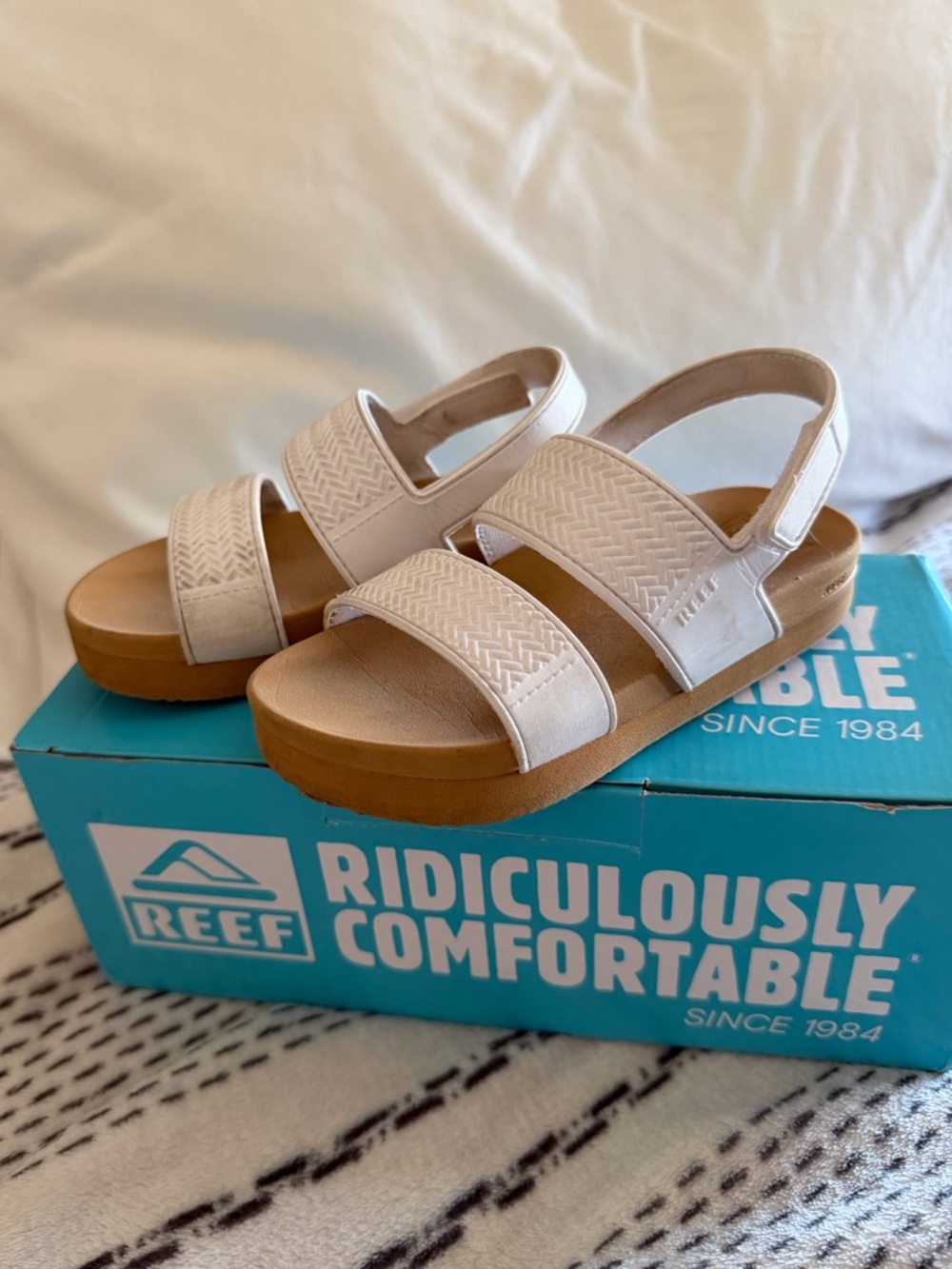 Toddler Girl Reef Little Water Vista White Platform Sandals